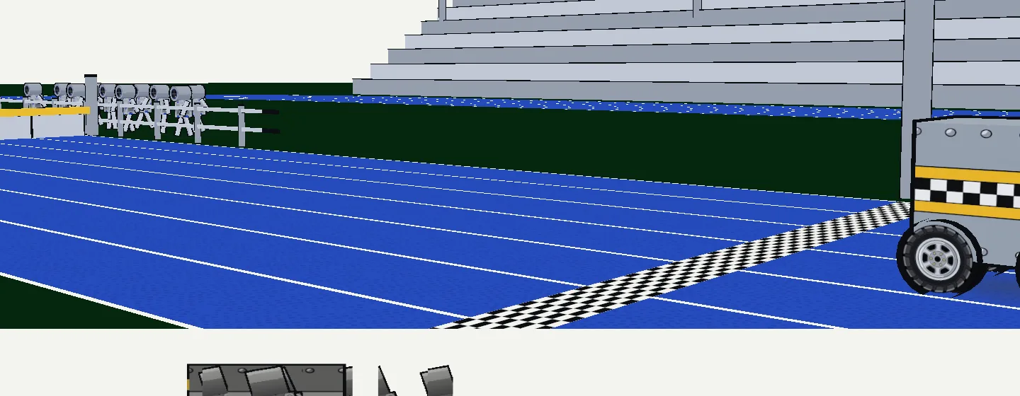 The vault rolling to the finish line, snipers behind it